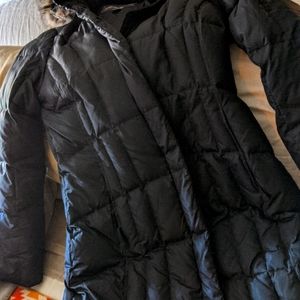 Eddie Bauer Goose down faux fur hooded coat
